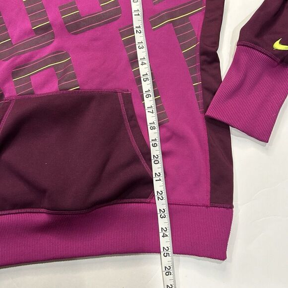 Nike Therma-Fit Hoodie Sweatshirt JUST DO IT Fleece Lined Spell Out Purple M - Picture 5 of 7